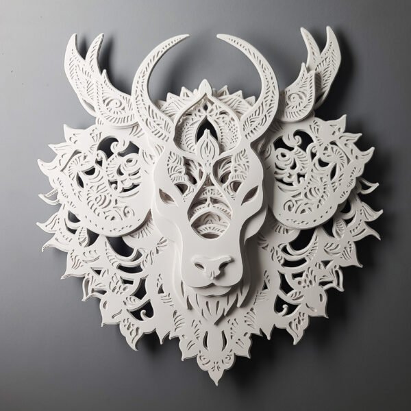 The Ethereal Guardian: A Magical Wildebeest Mandala