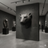 Bear 3D Sculpture in Dark Steel: The Silent Citadel