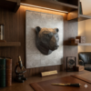 Bear 3D Sculpture in Dark Steel: The Silent Citadel