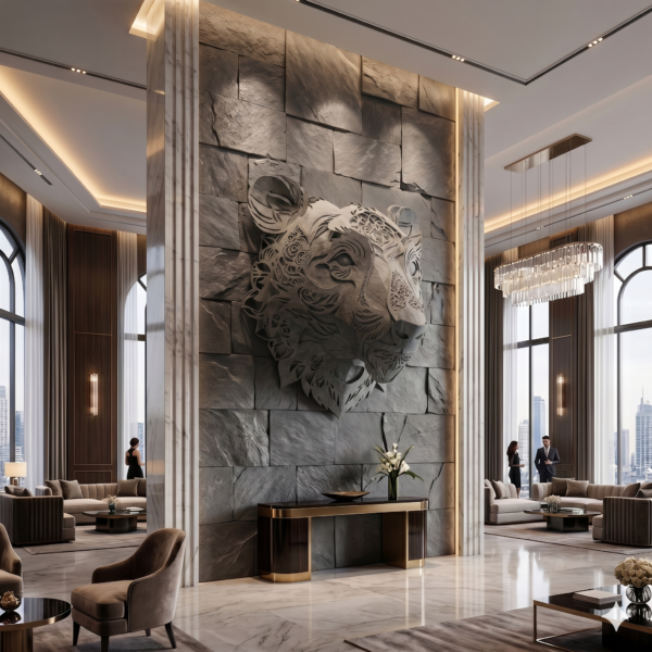 Bear Head Bas-Relief Mandala: The White Citadel
