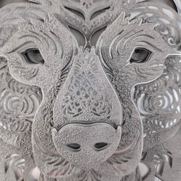 Bear Head Mandala in Dark Steel: The Iron Fortress