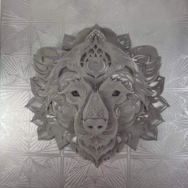Bear Head Mandala in Dark Steel: The Iron Fortress