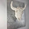 BULL 3D FLOWER WHITE POSTERBOARD (2) 3D Bull Skull with Floral Overlay: The Alchemical Bloom