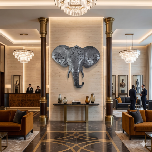 Elephant Head Mandala Sculpture: The Gentle Monolith