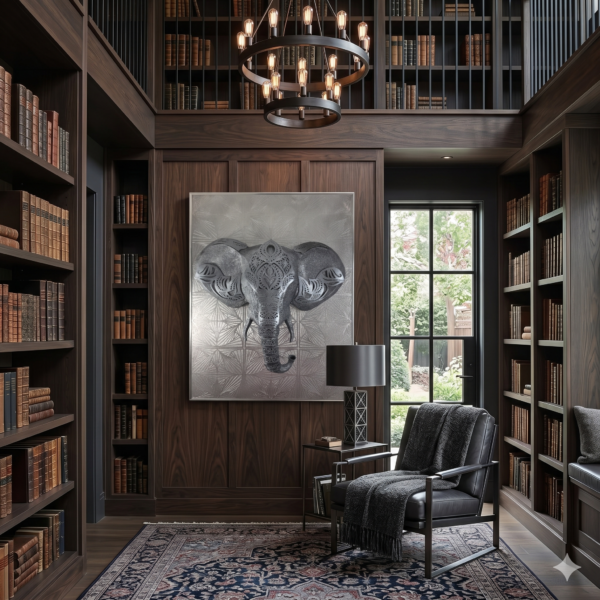 Elephant Head Mandala Sculpture: The Gentle Monolith