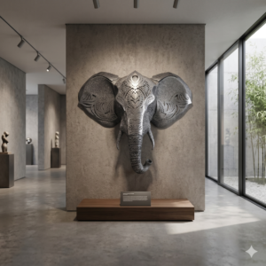 Elephant Head Mandala Sculpture: The Gentle Monolith