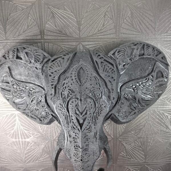 ELEPHANT 3D DARK STEEL TEXTURED (10) Elephant 3D Sculpture: The Sovereign Sentinel