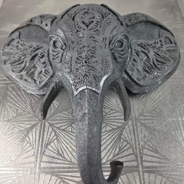 ELEPHANT 3D DARK STEEL TEXTURED (11) Elephant 3D Sculpture: The Sovereign Sentinel