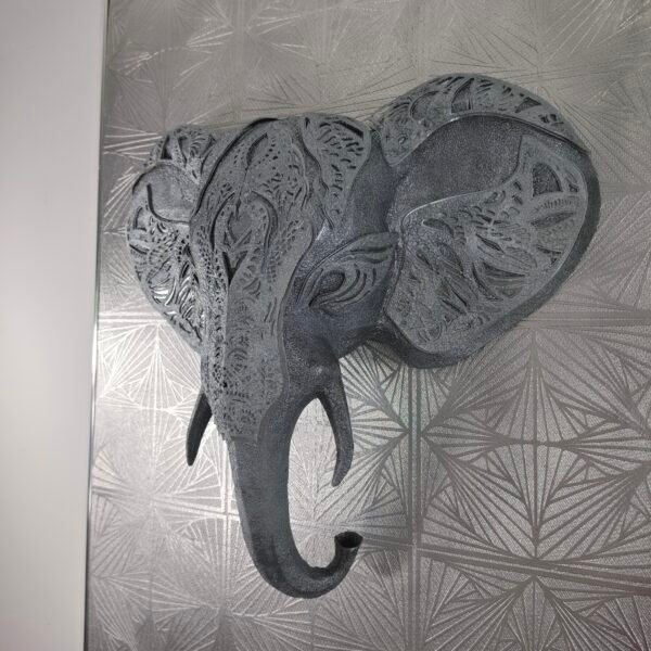 ELEPHANT 3D DARK STEEL TEXTURED (2) Elephant 3D Sculpture: The Sovereign Sentinel
