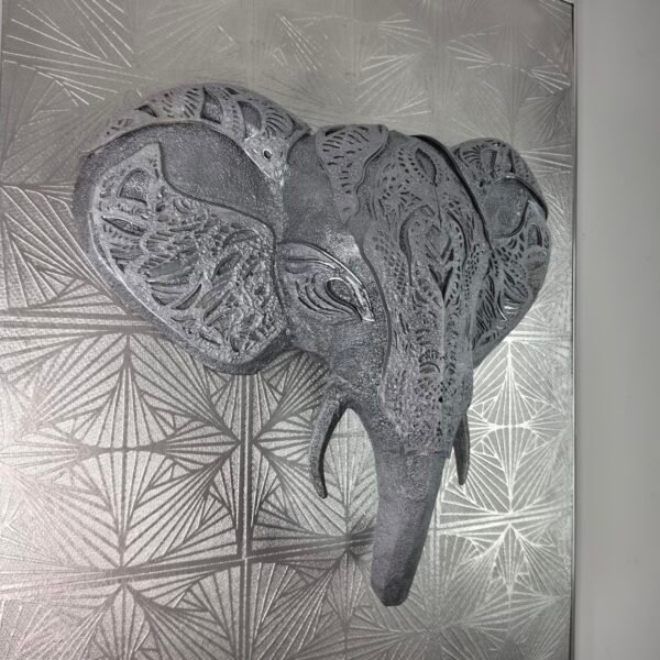 ELEPHANT 3D DARK STEEL TEXTURED (3) Elephant 3D Sculpture: The Sovereign Sentinel