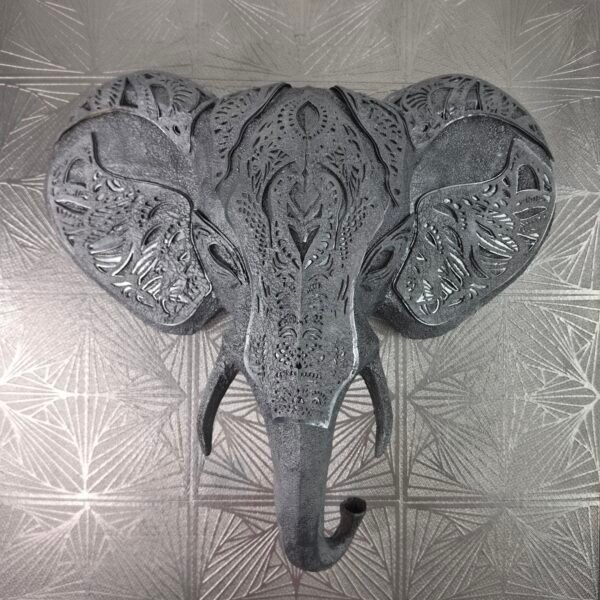 ELEPHANT 3D DARK STEEL TEXTURED Elephant 3D Sculpture: The Sovereign Sentinel