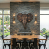 Elephant 3D Sculpture in Antique Bronze & Gold: The Sovereign Sentinel