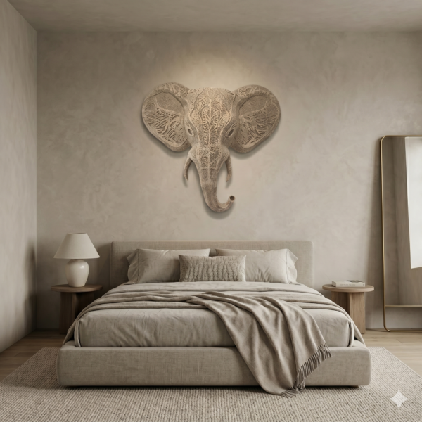 Elephant 3D Sculpture in Antique Bronze & Gold: The Sovereign Sentinel