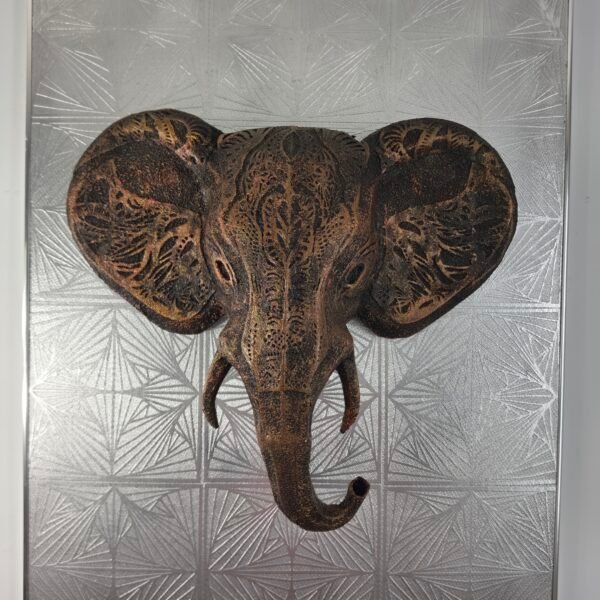 Elephant 3D Sculpture in Antique Bronze & Gold: The Sovereign Sentinel