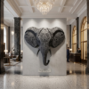 Grand Luxury Hotel Lobby (Classic Matte Charcoal) Elephant 3D Sculpture: The Sovereign Sentinel