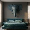 High-Design Master Bedroom (Sophisticated Muted Teal) Elephant 3D Sculpture: The Sovereign Sentinel