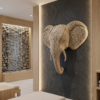 High-End Spa, Wellness Center (Serene Sand & Stone) Elephant 3D Sculpture: The Sovereign Sentinel
