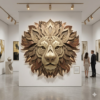 LION Contemporary Fine Art Gallery Textured Lion Head Mandala: Spirit of the Wild