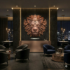 LION Luxury Lounge at Night 1 Textured Lion Head Mandala: Spirit of the Wild