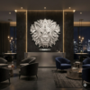 LION Luxury Lounge at Night Textured Lion Head Mandala: Spirit of the Wild