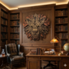 LION Private Library or Den Textured Lion Head Mandala: Spirit of the Wild