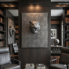 Tiger Head 3D Sculpture in Dark Steel: The Sovereign Shadow