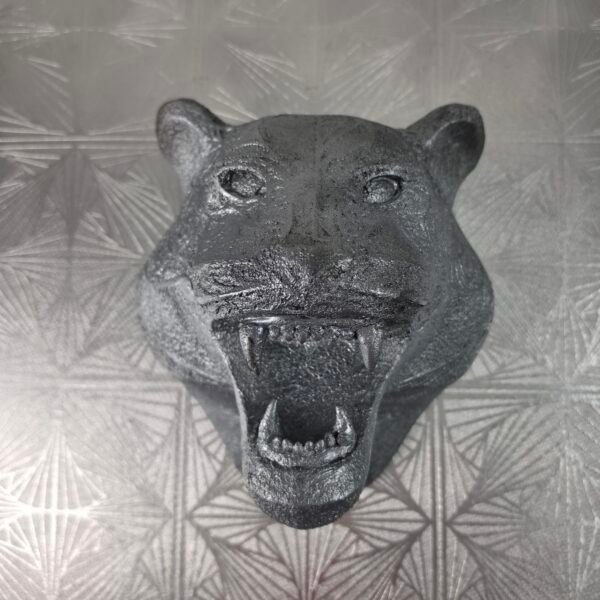 Tiger Head 3D Sculpture in Dark Steel: The Sovereign Shadow