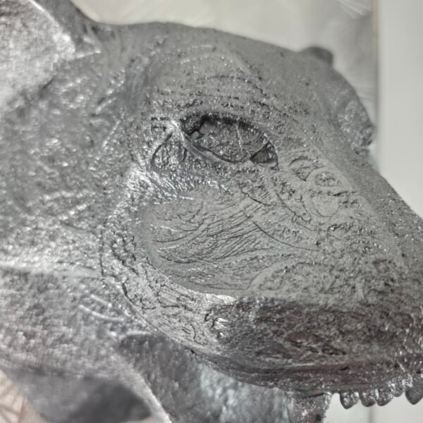 Tiger Head 3D Sculpture in Dark Steel: The Sovereign Shadow