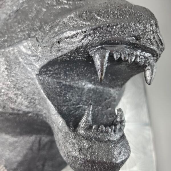 Tiger Head 3D Sculpture in Dark Steel: The Sovereign Shadow