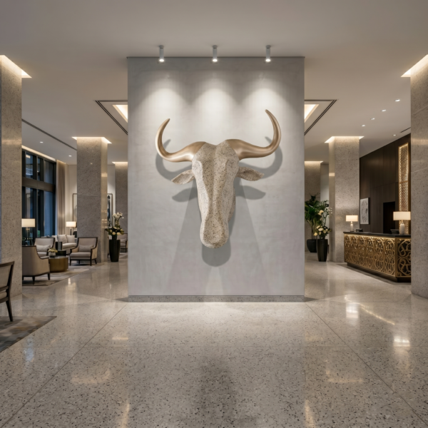 WILDEBEEST 3D DARK STEEL Wildebeest 3D Sculpture: The Great Wanderer